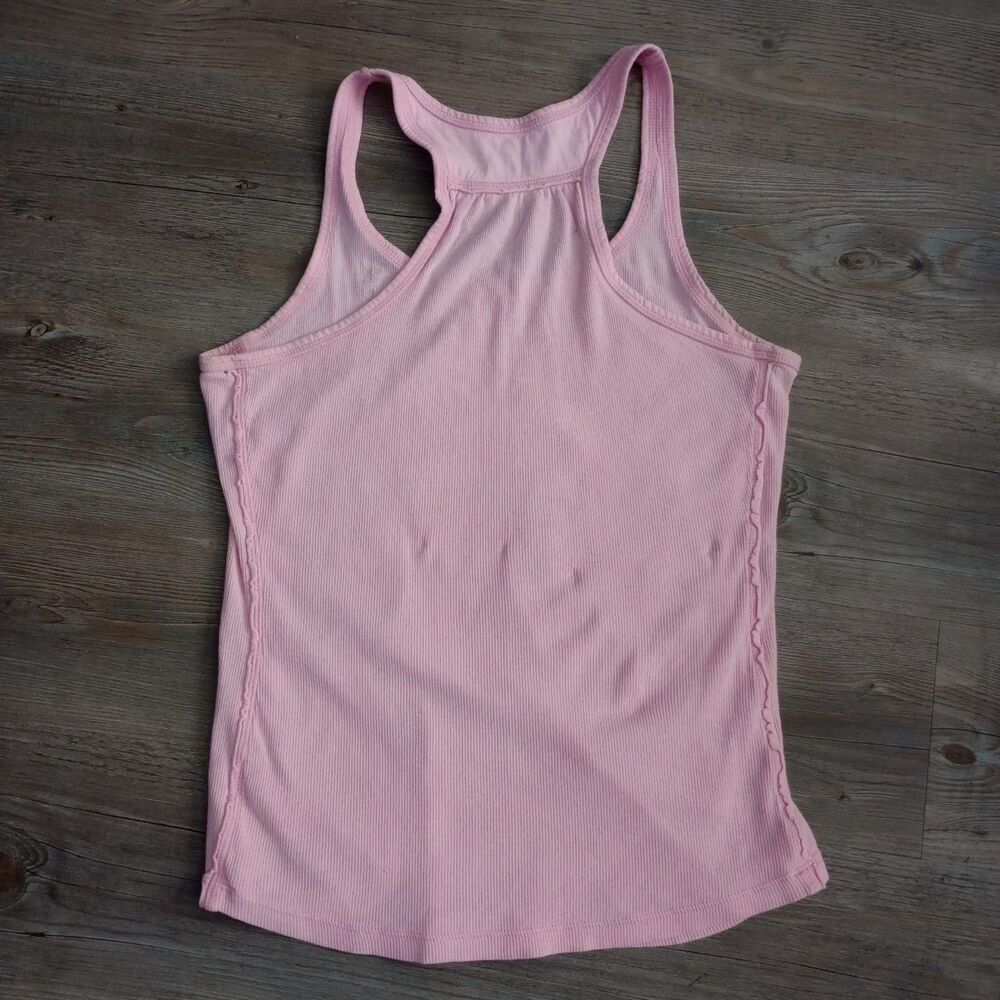Y2K Pink Ribbed Rhinestone Diva Bimbo Tank - Picture 2 of 5